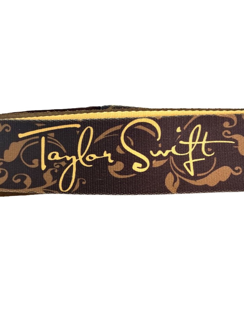 Taylor Swift Signature Guitar Strap Brown & Gold Adjustable Leather Ends Made In